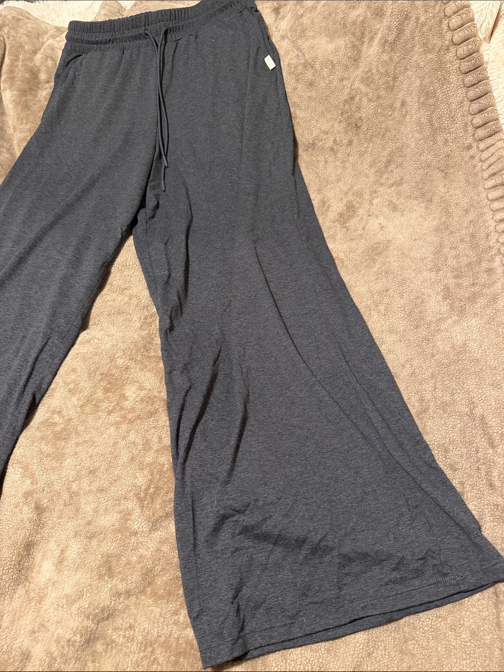 Women's Wide-Leg Lounge Trousers — Charcoal